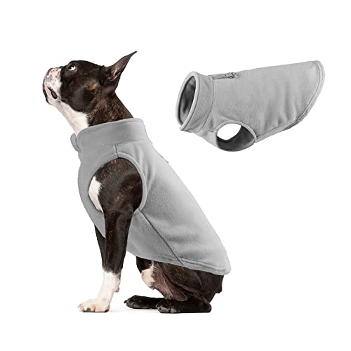 Galatée Hundemantel, Winddichter Schneeanzug Hundebekleidung, Hund Winter Warme Jacke Mit Geschirr Loch, Winter Warme Hundeweste, Haustier Kleidung Outfit Weste(L, Grau) von Galatée