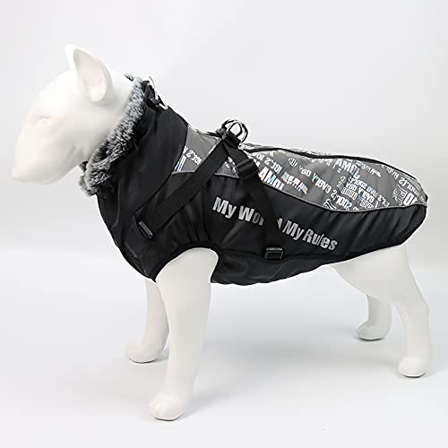 Galatée Hundemantel, wasserdichte Winddichte Haustier-Outdoorjacke, Hundewintermantel Mit Fleece Gefüttert Und Reflektierenden Sicherheitsstreifen（3XL, Reines Weiß von Galatée