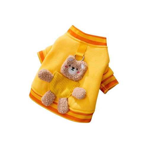 Galatée Hundepullover, Hundekleidung Mit D-Ring, Warmer Winter-Hundepullover, Jackenmantel, Pullover Für Kleine Hunde, Weiches Sweatshirt Für Kleine Hunde Und Katzen(XL, Gelb) von Galatée