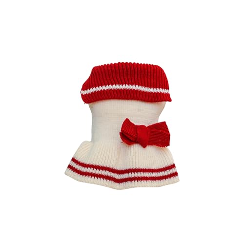 Galatée Hundepullover, Pullover Für Kleine Hunde, Klassischer Rollkragenpullover, Dicke Warme Kleidung, Weiche Haustier-Strickware Für Chihuahua, Bulldogge, Dackel, Mops, Yorkie(XL, Rot) von Galatée
