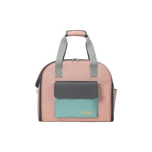 Galatée Hunderucksack, Belüftetes, Sicheres Design, Mehrere Taschen, Atmungsaktiver Netz-Haustierrucksack Zum Wandern, Reisen, Outdoor, Katzenrucksack Mit Gepolsterter Rückenstütze(Rosa) von Galatée