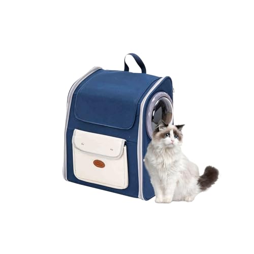 Galatée Hunderucksack, Bequemer Und Atmungsaktiver Haustierrucksack Mit Verbesserten Schultergurten, Katzenreiserucksack Zum Wandern, Camping Und Outdoor(Blau) von Galatée