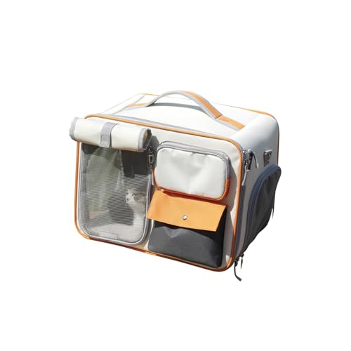 Galatée Hunderucksack, Haustier-Rucksack Mit Verbessertem Taillenpolster-Design Für Bessere Passform An Der Taille, Belüfteter Weicher Katzenrucksack Für Reisen, Wandern, Camping(Weiß) von Galatée