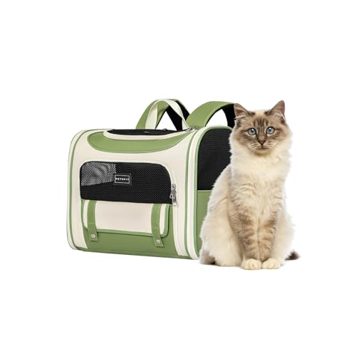 Galatée Hunderucksack, Von Fluggesellschaften Zugelassener Haustierrucksack Für Kleine Und Mittelgroße Hunde Und Katzen, Katzentasche Für Reisen, Spaziergänge, Wandern Im Freien(Grün) von Galatée