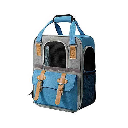 Galatée Hundetragerucksack, Tragbarer Atmungsaktiver Hundetragerucksack Mit Innerer Sicherheitsleine, Faltbarer Haustiertragerucksack Für Katzen Und Kleine Hunde, Ideal Zum Wandern（Blau） von Galatée