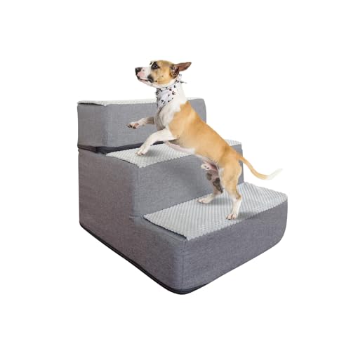 Galatée Hundetreppe, Haustierstufen Für Kleine Hunde Und Katzen, Nicht Rutschbalancierte Hunde In Der Innenrampe, Haustiertreppe Für Hochbetten Und Couch Mit Abnehmbarem, Waschbarem Bezug(3 Schritt) Galatée Hundetreppe, Haustierstufen Für Kleine Hunde Und Katzen, Nicht Rutschbalancierte Hunde In Der Innenrampe, Haustiertreppe Für Hochbetten Und Couch Mit Abnehmbarem, Waschbarem Bezug(3 Schritt) von Galatée