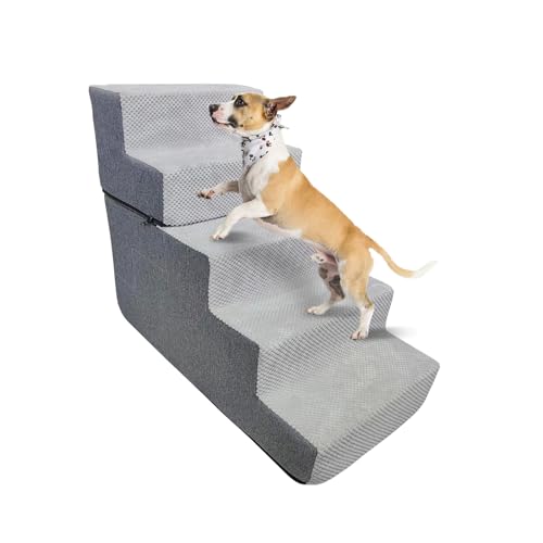 Galatée Hundetreppe, Haustierstufen Für Kleine Hunde Und Katzen, Nicht Rutschbalancierte Hunde In Der Innenrampe, Haustiertreppe Für Hochbetten Und Couch Mit Abnehmbarem, Waschbarem Bezug(5 Schritt) Galatée Hundetreppe, Haustierstufen Für Kleine Hunde Und Katzen, Nicht Rutschbalancierte Hunde In Der Innenrampe, Haustiertreppe Für Hochbetten Und Couch Mit Abnehmbarem, Waschbarem Bezug(5 Schritt) von Galatée
