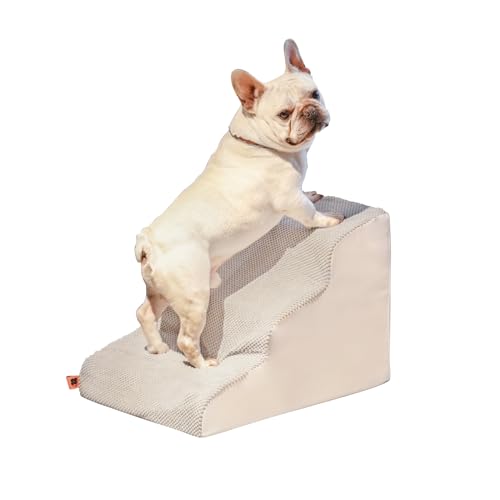 Galatée Hundetreppe, Haustiertreppe Aus Hochdichtem Schaumstoff Für Kleine Hunde Und Katzen, Hunderampe Mit Rutschfester Unterseite Für Alte Katzen, Verletzte Hunde Und Welpen(3 Schritt, Cremeweiß) Galatée Hundetreppe, Haustiertreppe Aus Hochdichtem Schaumstoff Für Kleine Hunde Und Katzen, Hunderampe Mit Rutschfester Unterseite Für Alte Katzen, Verletzte Hunde Und Welpen(3 Schritt, Cremeweiß) von Galatée