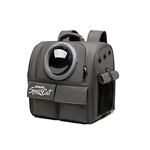 Galatée Katzen Rucksack Träger, Haustier Rucksack Blasen Rucksack, Katzen Tragen, Raumkapsel Haustier Rucksack Belüften, Hunde Reise Rucksack Träger Für Kleine Hunde(Grau) von Galatée