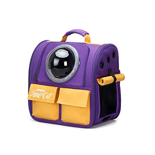 Galatée Katzen Rucksack Träger, Haustier Rucksack Blasen Rucksack, Katzen Tragen, Raumkapsel Haustier Rucksack Belüften, Hunde Reise Rucksack Träger Für Kleine Hunde(Violett) von Galatée