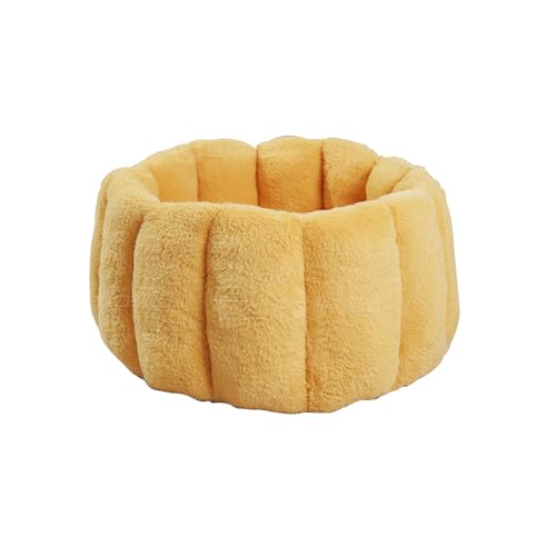 Galatée Katzenbett, Runde Haustierbetten Für Hauskatzen, Waschbares Flauschiges Katzennest, Superweiches Plüsch-Haustierbett, Weiches Süßes Hundebett(XL, Hellbraun) von Galatée