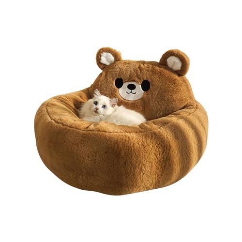 Galatée Katzenbett, Süßes Runde Katzenbett, Waschbares Flauschiges, Plüschiges Haustierbett Mit Wasserdichtem Boden, Superweiches, Beruhigendes Katzensofa, Innenkatze Mit Abnehmbarem Kissen(S, Braun) Galatée Katzenbett, Süßes Runde Katzenbett, Waschbares Flauschiges, Plüschiges Haustierbett Mit Wasserdichtem Boden, Superweiches, Beruhigendes Katzensofa, Innenkatze Mit Abnehmbarem Kissen(S, Braun) von Galatée