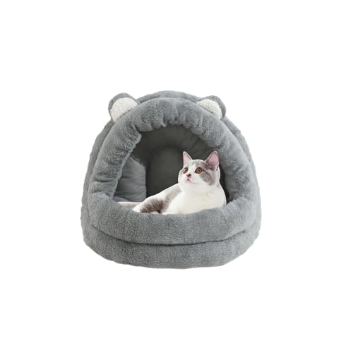 Galatée Katzenbett, Superweiches, Beruhigendes Haustierbett, Waschbares Katzenhöhlenbett, Weich Gepolstertes Kissen Im Katzenzelthausstil, Warmes Plüschhundebett Mit Rutschfester Unterseite(L, Grau) Galatée Katzenbett, Superweiches, Beruhigendes Haustierbett, Waschbares Katzenhöhlenbett, Weich Gepolstertes Kissen Im Katzenzelthausstil, Warmes Plüschhundebett Mit Rutschfester Unterseite(L, Grau) von Galatée