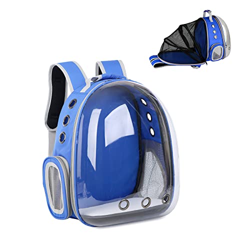 Galatée Katzenrucksack, Hund, Erweiterbarer Haustierrucksack, Belüfteter Raumkapsel-Katzenrucksack, Tragbarer Welpen Tagesrucksack Für Reisen, Camping, Wandern(Navy Blau) von Galatée