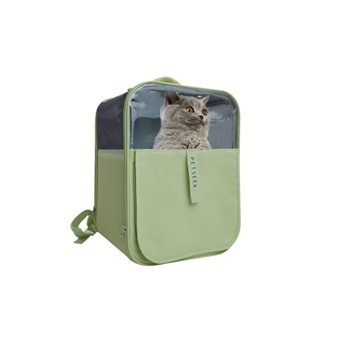 Galatée Katzenrucksack, Haustierrucksack Für Katzen Und Hunde, Vollständig Belüftetes Design, Hunderucksack Für Reisen, Wandern, Outdoor(Grün) von Galatée