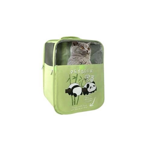 Galatée Katzenrucksack, Haustierrucksack Für Katzen Und Hunde, Vollständig Belüftetes Design, Hunderucksack Für Reisen, Wandern, Outdoor(Grün Panda) von Galatée