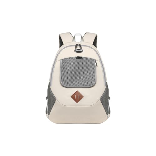 Galatée Katzenrucksack, Hunderucksack-Tragetasche Für Katzen Und Welpen, Belüfteter Haustier-Rucksack Zum Wandern, Camping, Von Fluggesellschaften Zugelassener Katzenrucksack(Weiß) von Galatée