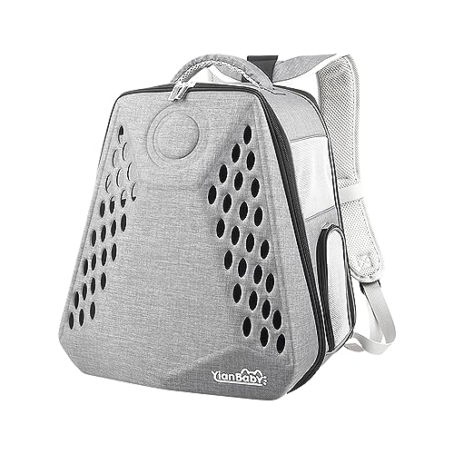 Galatée Katzenrucksack, Tragbarer Reiserucksack Für Haustiere, Von Der Fluggesellschaft Zugelassener Haustierrucksack, Hunderucksack Für Reisen, Wandern, Spazierengehen Und Outdoor-Einsatz(Hellgrau) von Galatée