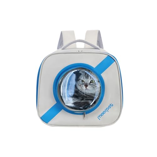 Galatée Katzenrucksack, Transparenter Und Faltbarer Haustier -Rucksack Für Reisen Und Wandern, Belüfteter Hunde -Rucksack, Atmungsaktives Haustier -Rucksack Für Kätzchen Und Welpe(Blau) von Galatée
