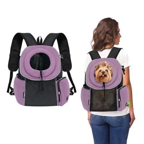 Galatée Katzentrage-Rucksack, Verstellbarer Hunde-Fronttrage-Rucksack, Tragetasche Für Kleine Und Mittelgroße Hunde, Katzentasche Für Reisen, Wandern, Fahrradfahren, Spazierengehen im Freien(Lila) von Galatée