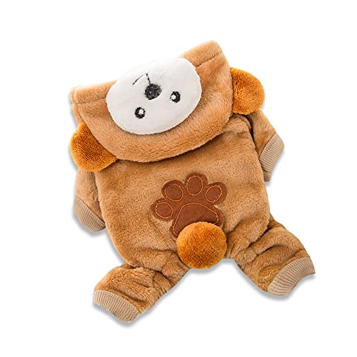 Galatée Kleine Hunde-Overall, Niedliche Haustierkleidung Winter Warmer Mantel Für Kleine Und Mittlere Haustiere, Haustier-Overalls Gemütliche, Winter-Welpen-Mäntel Jacke(XS, Braunbär Galatée Kleine Hunde-Overall, Niedliche Haustierkleidung Winter Warmer Mantel Für Kleine Und Mittlere Haustiere, Haustier-Overalls Gemütliche, Winter-Welpen-Mäntel Jacke(XS, Braunbär von Galatée