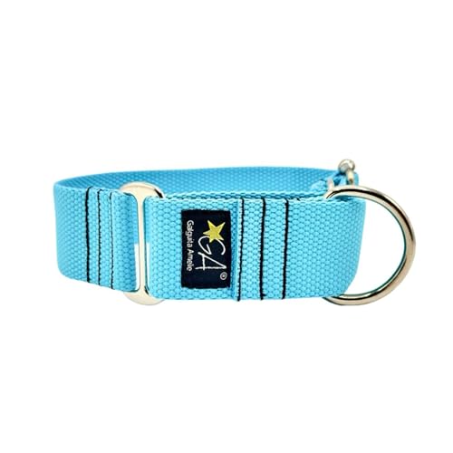 Martingale-Halsband, hautfarben, Blau, 4 cm, Größe L Martingale-Halsband, hautfarben, Blau, 4 cm, Größe L von Galguita Amelie