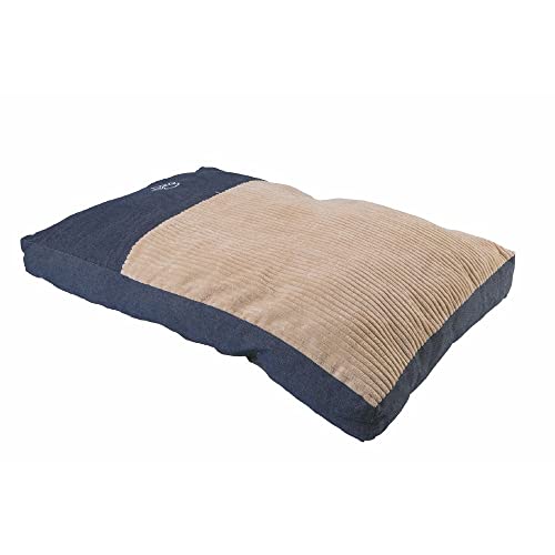 Galileo Casa Gepolsterter Teppich für Hunde, Jeansstoff und Samt, abnehmbar, mit Reißverschluss, 75 x 50 cm, Blau + Beige, Large Galileo Casa Gepolsterter Teppich für Hunde, Jeansstoff und Samt, abnehmbar, mit Reißverschluss, 75 x 50 cm, Blau + Beige, Large von Galileo Casa
