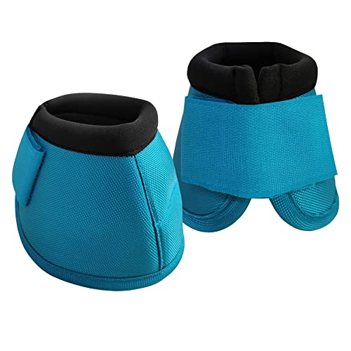 Gallopoff 2520D Horse Bell Boots, No-Turn Horse Bell Boots, Equine Ballistic Hoof Overreach Bell Boot, Paar Lakeblue X-Large von Gallopoff