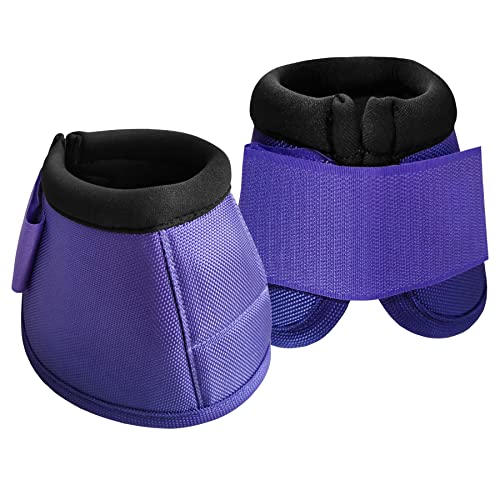 Gallopoff 2520D Horse Bell Boots, No-Turn Horse Bell Boots, Equine Ballistic Hoof Overreach Bell Boot, Paar Lila X-Large von Gallopoff