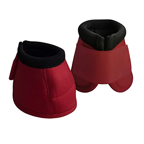 Gallopoff 2520D Horse Bell Boots, No-Turn Horse Bell Boots, Equine Ballistic Hoof Overreach Bell Boot, Paar WineRed Large von Gallopoff