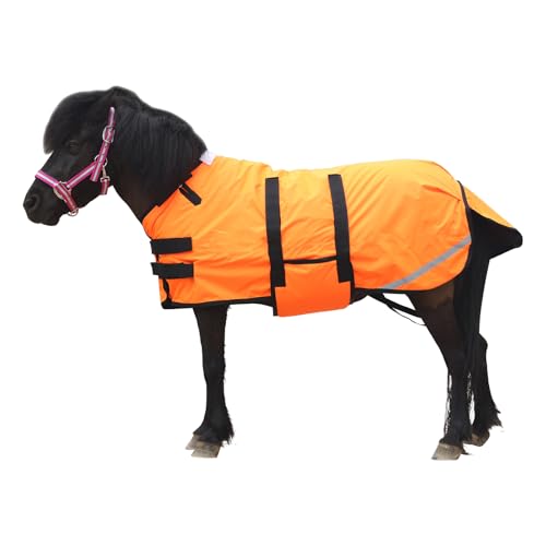 Gallopoff 300D Pony/Shetty Pferdedecke, 150g/m² Füllung Outdoordecke für Pony, Leichte, Warme, wasserdichte, Atmungsaktive und Reißfeste Winterdecke für Ponys Fohlen, Minipferde, Zwergpferde von Gallopoff