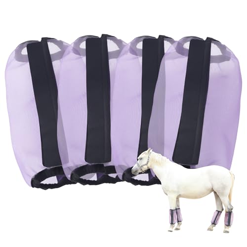 Gallopoff 4 Stück Fliegenstiefel für Pferde, Locker Sitzend, Atmungsaktiv, Feinmaschig, Schützt vor Beinermüdung und Stampfen, ideal für den Sommer von Gallopoff