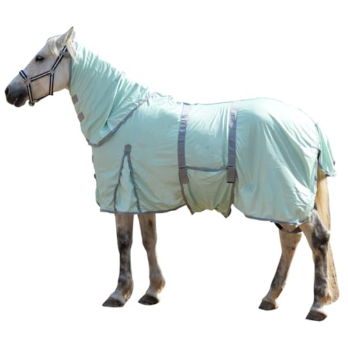 Gallopoff Fliegendecke Pferde mit Halsteil – atmungsaktive Sommerdecke mit UV-Schutz und Scheuerschutz, Verstellbarer Brustverschluss, Bauchgurte, Beinschnüre und Schweiflatz Green 110 cm Gallopoff Fliegendecke Pferde mit Halsteil – atmungsaktive Sommerdecke mit UV-Schutz und Scheuerschutz, Verstellbarer Brustverschluss, Bauchgurte, Beinschnüre und Schweiflatz Green 110 cm von Gallopoff