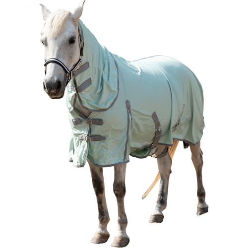 Gallopoff Fliegendecke für Pferde mit abnehmbarem Halsteil und Bauchwickel, verstellbares Fliegendecke für Pferde, belüftetes Luftstromnetz, kühlendes Sommer-Außenzelt, Grün, 66 Gallopoff Fliegendecke für Pferde mit abnehmbarem Halsteil und Bauchwickel, verstellbares Fliegendecke für Pferde, belüftetes Luftstromnetz, kühlendes Sommer-Außenzelt, Grün, 66 von Gallopoff