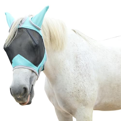 Gallopoff Fliegenmaske Pferd, Pferdemaske mit Ohren Schützerschutz, Atmungsaktives Mesh von Gallopoff