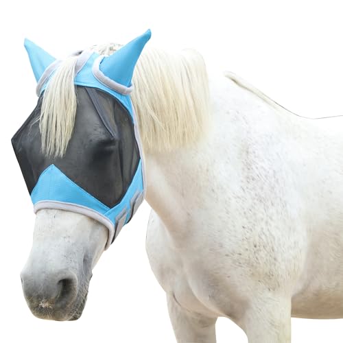 Gallopoff Fliegenmaske Pferd, Pferdemaske mit Ohren Schützerschutz, Atmungsaktives Mesh von Gallopoff