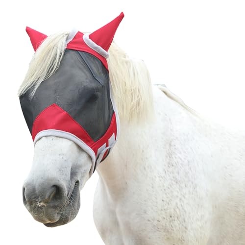 Gallopoff Fliegenmaske Pferd, Pferdemaske mit Ohren Schützerschutz, Atmungsaktives Mesh von Gallopoff