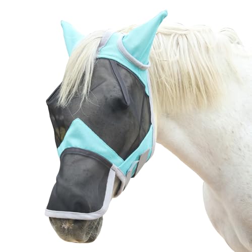 Gallopoff Fliegenmaske Pferd, Pferdemaske mit Ohren und Nasenschutz, Atmungsaktives Mesh von Gallopoff
