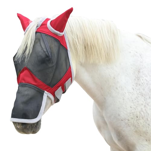 Gallopoff Fliegenmaske Pferd, Pferdemaske mit Ohren und Nasenschutz, Atmungsaktives Mesh von Gallopoff