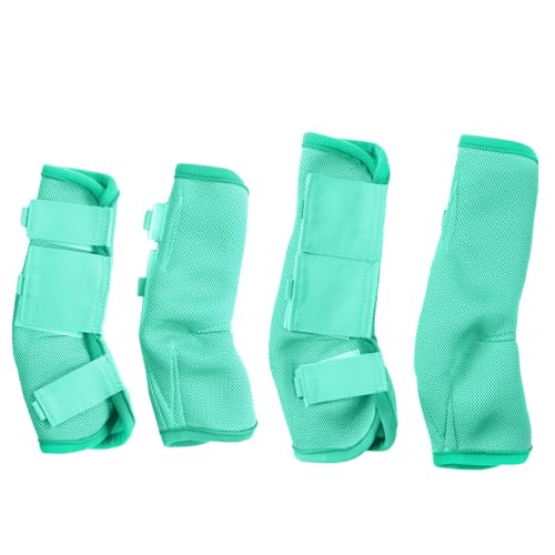 Gallopoff Fliegenstiefel für Pferde, 4 Stück, rutschfeste Fliegenstiefel für Pferde, bequemes Airflow-Mesh, kein Stampfen mehr & Bremsenbelästigung, Grünes Cob von Gallopoff