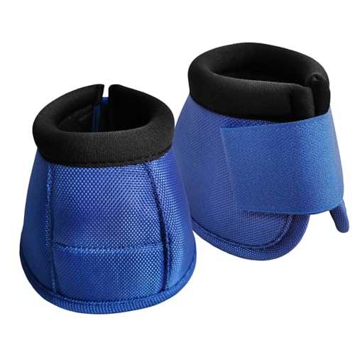 Gallopoff Hufglocken Pferd 2er Set – Stoßdämpfend & Scheuerfrei, Ballenschutz für Pferde aus Neopren, Weiche Schutzglocken mit Klettverschluss für Training & Weide Königsblau L von Gallopoff
