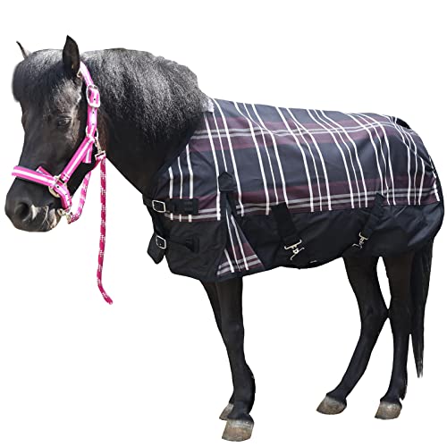 Gallopoff Mini-Pferdedecke, 600 Denier, Ripstop-Polyester, wasserdicht, 0 g Füllung, leicht, Mini-Pferdedecke, kariert, Größe 48 Gallopoff Mini-Pferdedecke, 600 Denier, Ripstop-Polyester, wasserdicht, 0 g Füllung, leicht, Mini-Pferdedecke, kariert, Größe 48 von Gallopoff