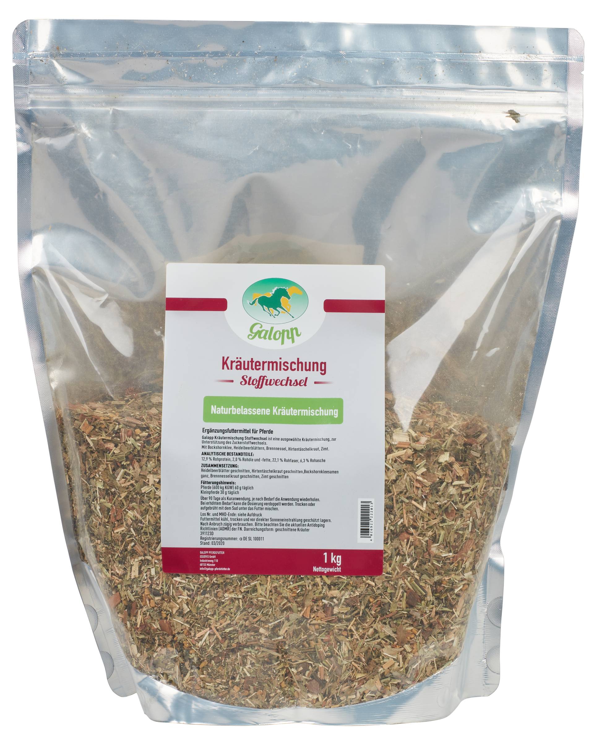 Galopp Kräutermischung Stoffwechsel 1 kg 100 % Naturkräutermischung von Galopp