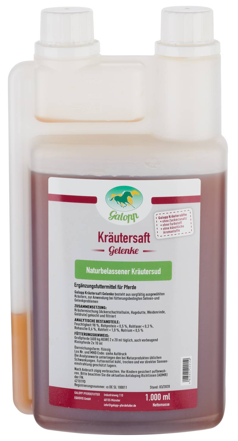 Galopp Kräutersaft Gelenke 1L 100 % Naturkräutersud von Galopp