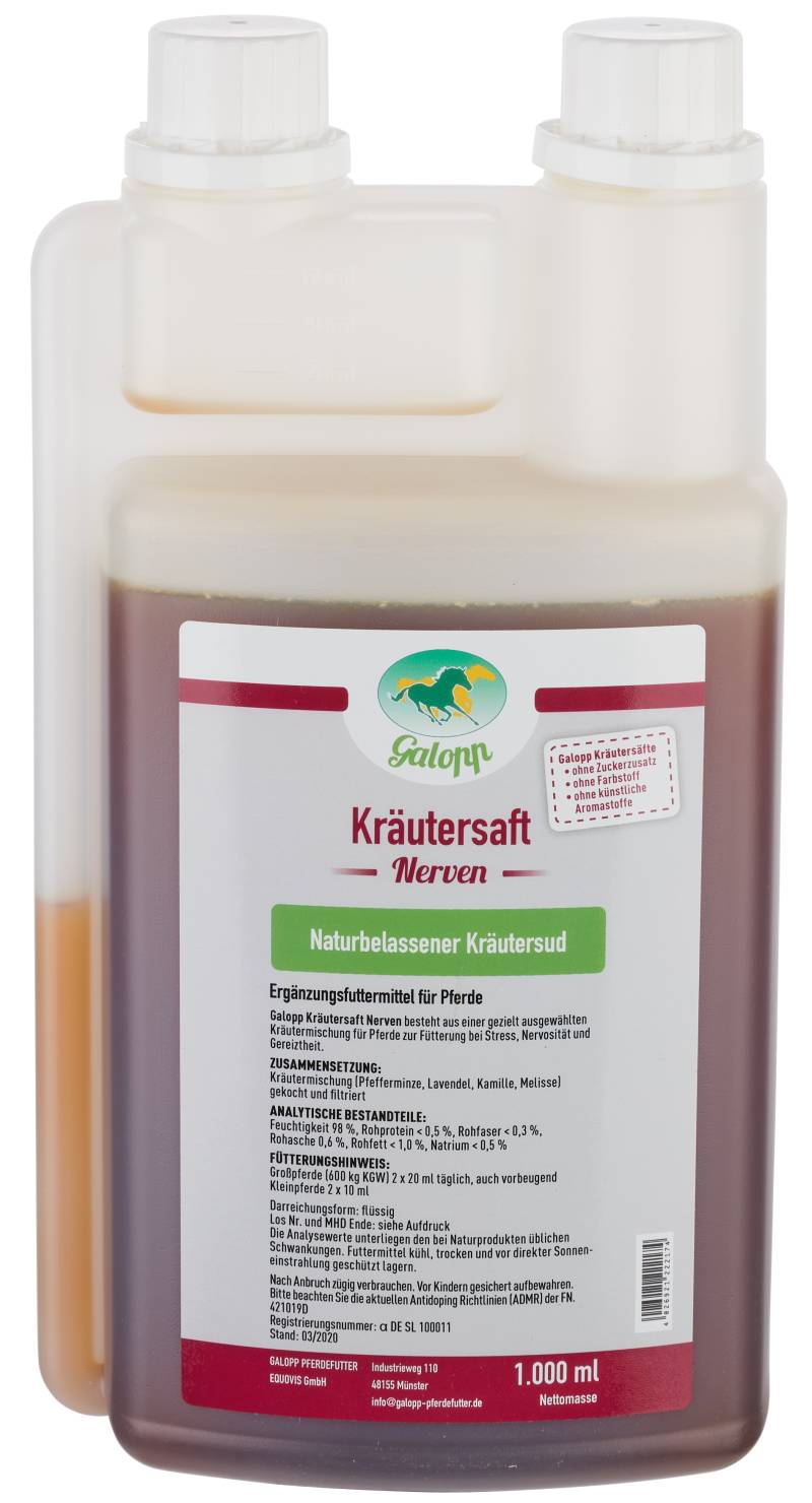 Galopp Kräutersaft Nerven 1L 100 % Naturkräutersud Galopp Kräutersaft Nerven 1L 100 % Naturkräutersud von Galopp