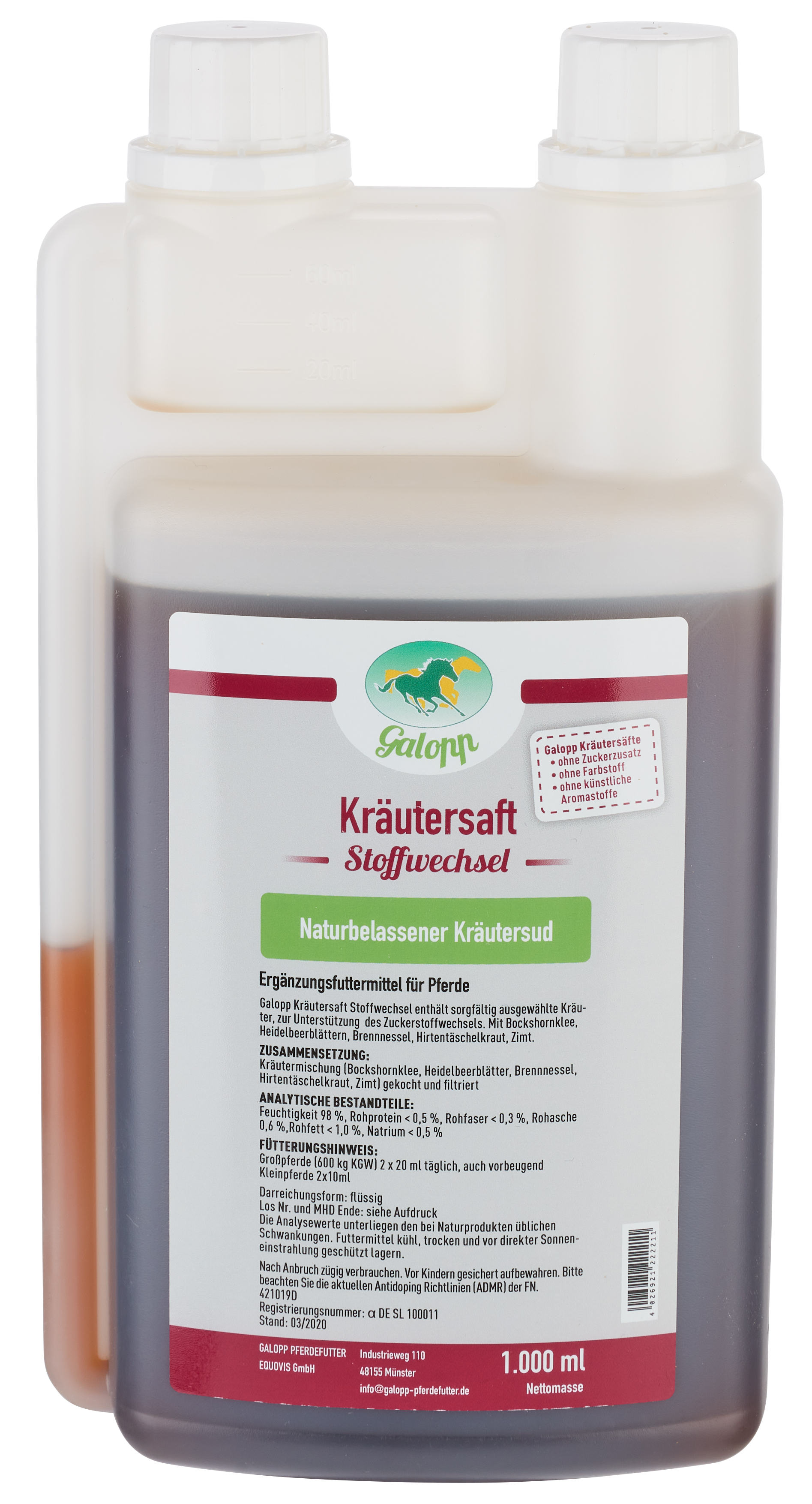 Galopp Kräutersaft Stoffwechsel 1L 100% Naturkräutersud Galopp Kräutersaft Stoffwechsel 1L 100% Naturkräutersud von Galopp