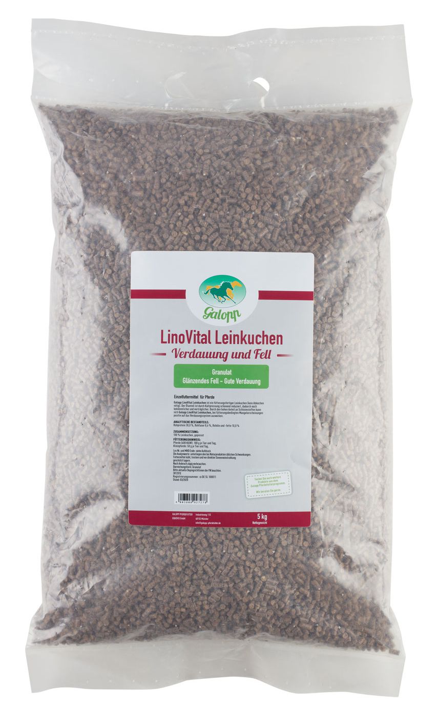 Galopp LinoVital Leinkuchen 5 kg 100% gepresster Leinkuchen von Galopp