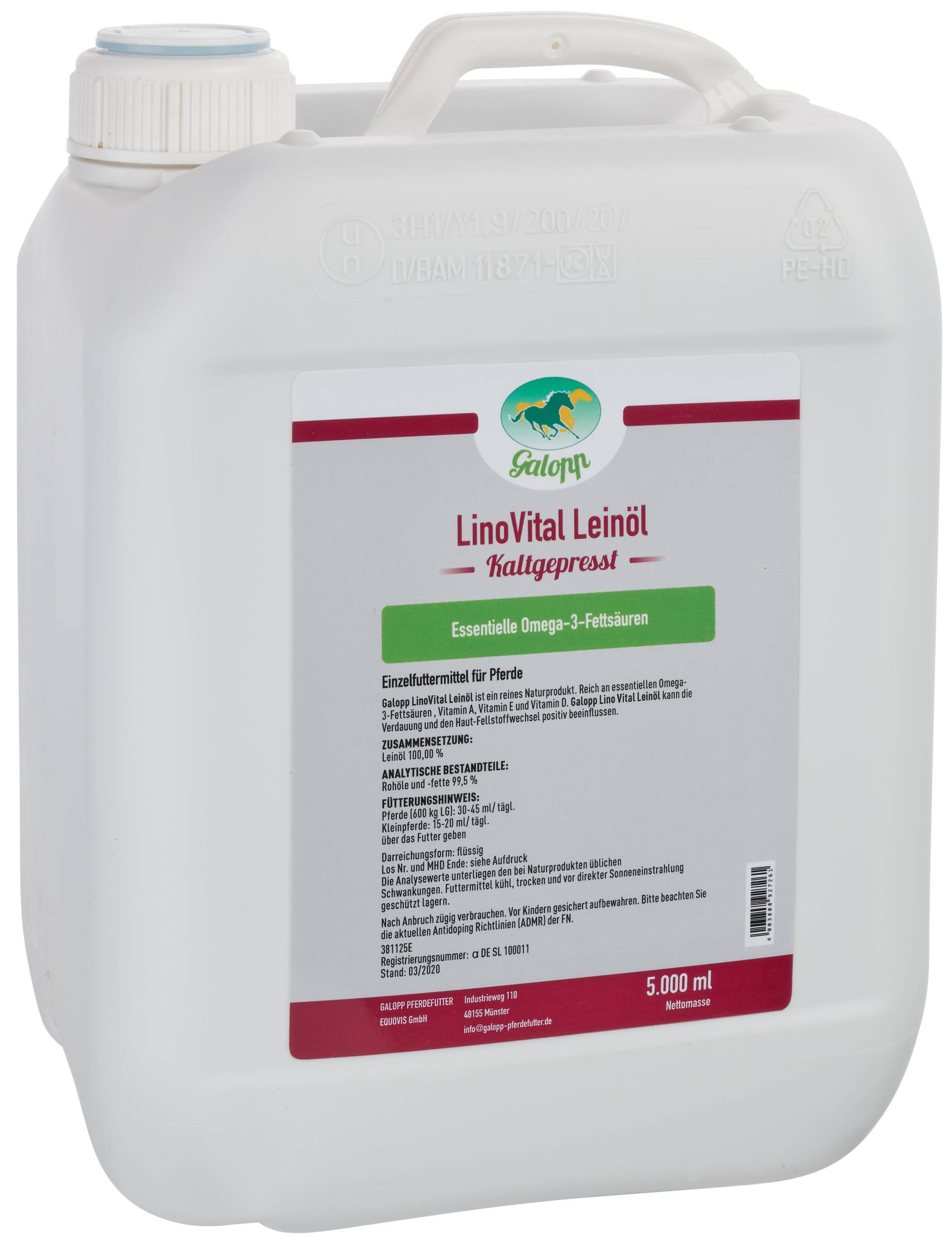 Galopp LinoVital Leinöl 5 l Das geht runter wie Öl! von Galopp