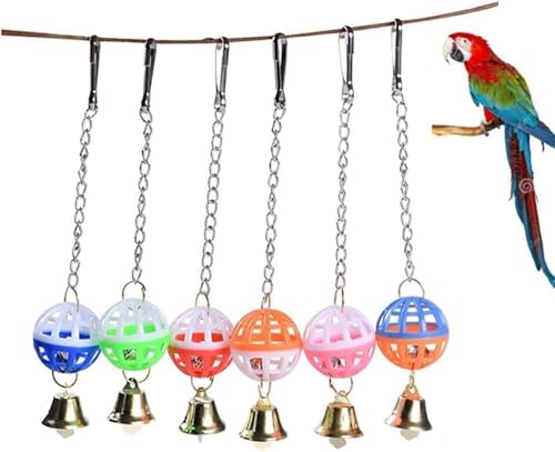 1 Stück Kletter-Spielzeug für Wellensittiche & Nymphensittiche – Vogelschaukel mit Glocke und Kugel aus Naturholz – Kau-Spielset für Papageien und Ziervögel (Zufällige Farbe) von Gammaeon