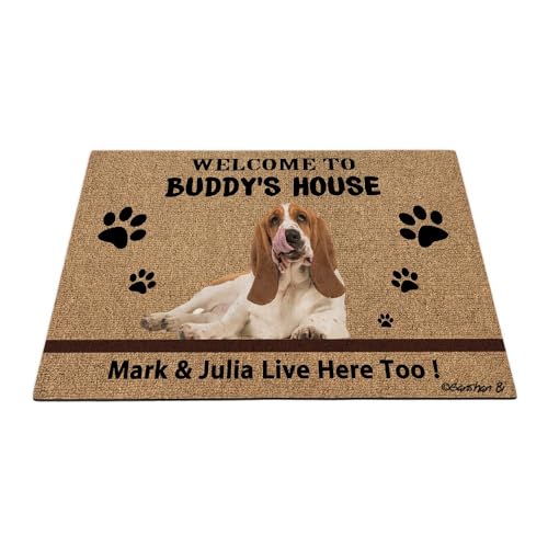 Ganshan Bi Fußmatte mit Aufschrift "Basset Hound", lustige Haustierpfoten-Fußmatte, Geschenk für Hundeliebhaber, 60 x 40 cm Ganshan Bi Fußmatte mit Aufschrift "Basset Hound", lustige Haustierpfoten-Fußmatte, Geschenk für Hundeliebhaber, 60 x 40 cm von Ganshan Bi